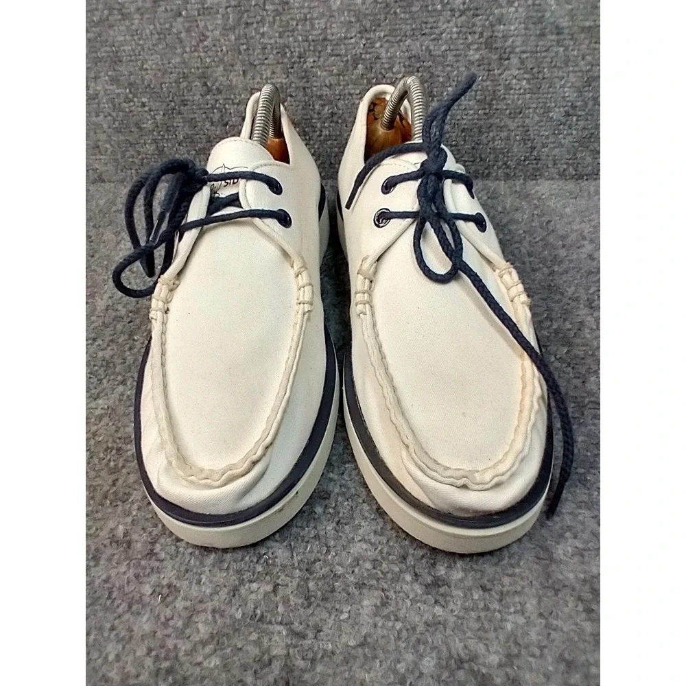 Sperry Top-Sider‎ Mens 9 white Canvas Boat Shoes Floral Heel 1290154Y CH-08